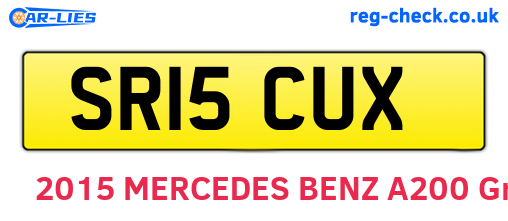 SR15CUX are the vehicle registration plates.
