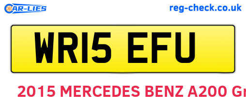 WR15EFU are the vehicle registration plates.