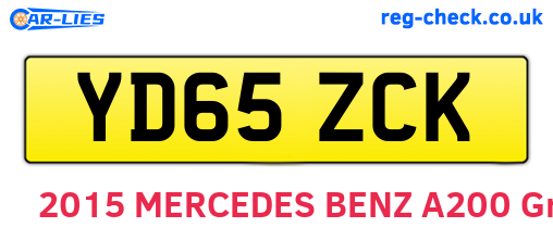 YD65ZCK are the vehicle registration plates.