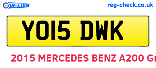 YO15DWK are the vehicle registration plates.