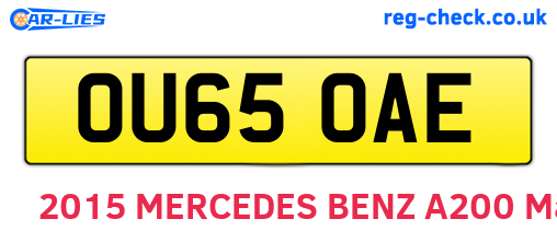 OU65OAE are the vehicle registration plates.