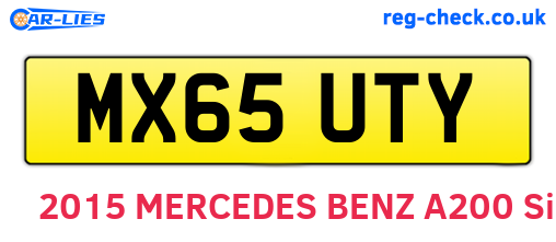 MX65UTY are the vehicle registration plates.