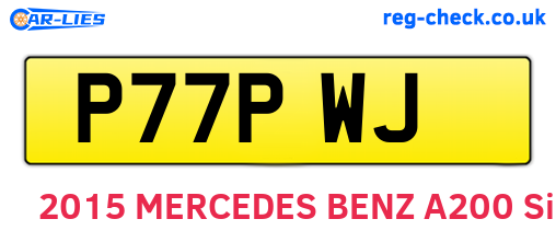 P77PWJ are the vehicle registration plates.