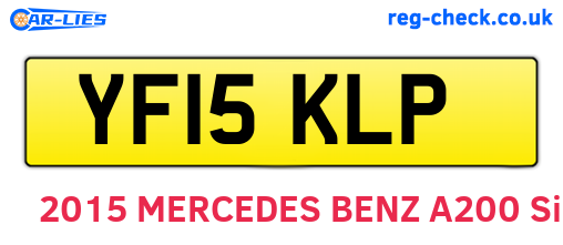 YF15KLP are the vehicle registration plates.