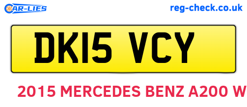 DK15VCY are the vehicle registration plates.