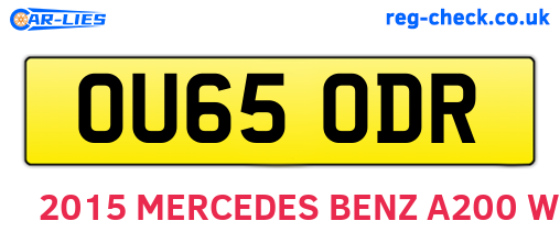 OU65ODR are the vehicle registration plates.