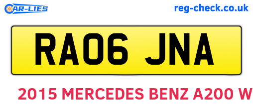 RA06JNA are the vehicle registration plates.