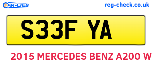 S33FYA are the vehicle registration plates.