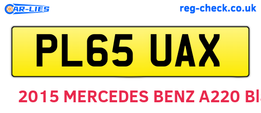 PL65UAX are the vehicle registration plates.
