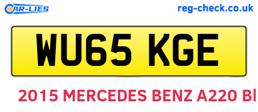 WU65KGE are the vehicle registration plates.