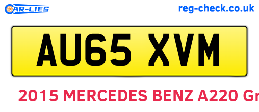 AU65XVM are the vehicle registration plates.