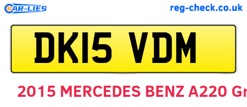 DK15VDM are the vehicle registration plates.