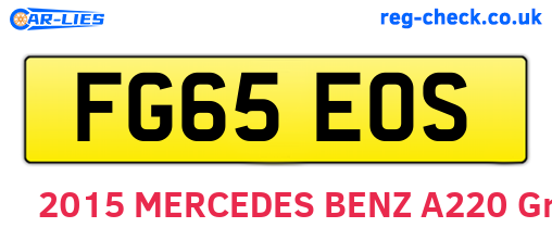 FG65EOS are the vehicle registration plates.