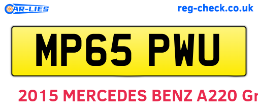 MP65PWU are the vehicle registration plates.