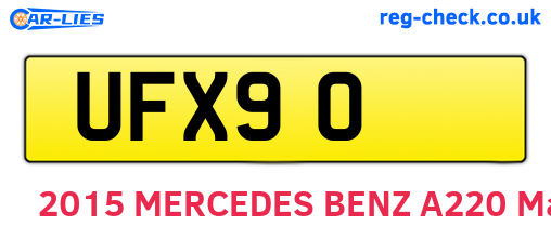 UFX90 are the vehicle registration plates.