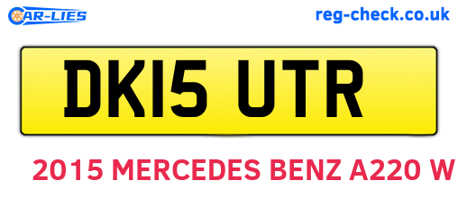 DK15UTR are the vehicle registration plates.