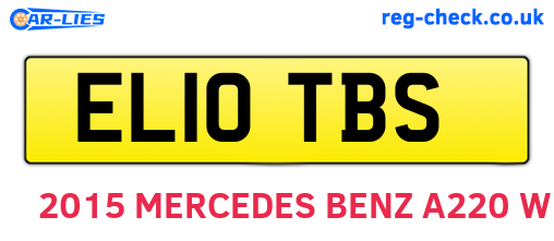 EL10TBS are the vehicle registration plates.
