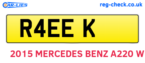 R4EEK are the vehicle registration plates.