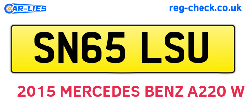 SN65LSU are the vehicle registration plates.