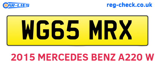 WG65MRX are the vehicle registration plates.