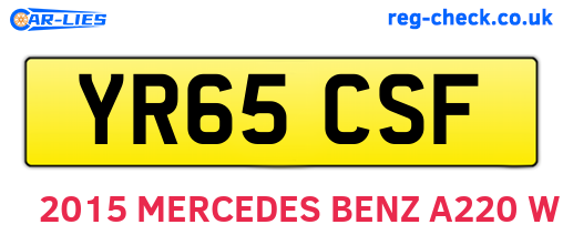 YR65CSF are the vehicle registration plates.
