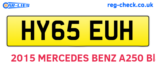 HY65EUH are the vehicle registration plates.