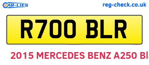 R700BLR are the vehicle registration plates.