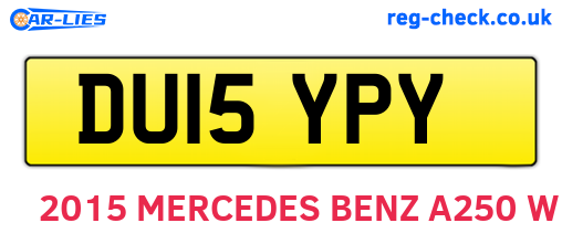 DU15YPY are the vehicle registration plates.