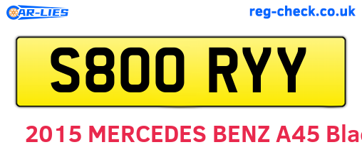 S800RYY are the vehicle registration plates.