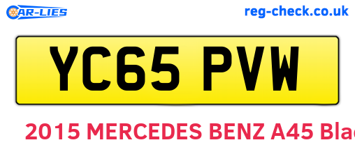 YC65PVW are the vehicle registration plates.