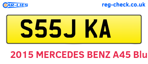 S55JKA are the vehicle registration plates.