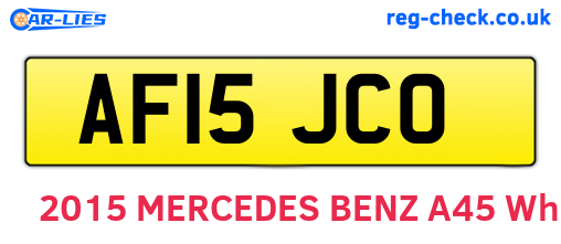 AF15JCO are the vehicle registration plates.