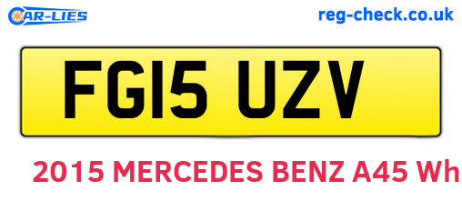 FG15UZV are the vehicle registration plates.