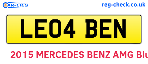 LE04BEN are the vehicle registration plates.