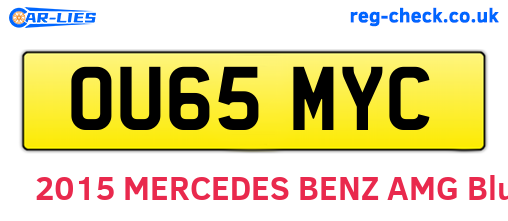 OU65MYC are the vehicle registration plates.