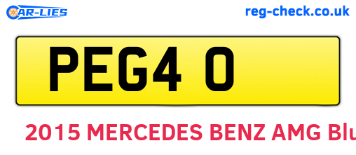 PEG40 are the vehicle registration plates.