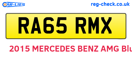 RA65RMX are the vehicle registration plates.