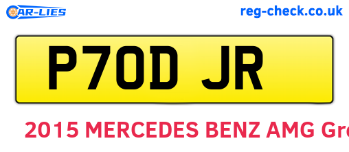 P70DJR are the vehicle registration plates.