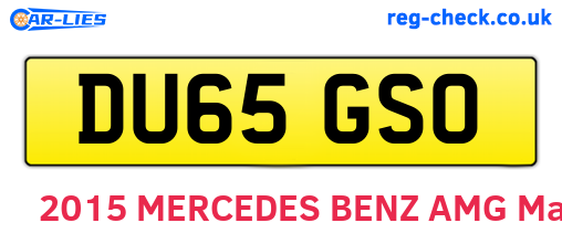 DU65GSO are the vehicle registration plates.