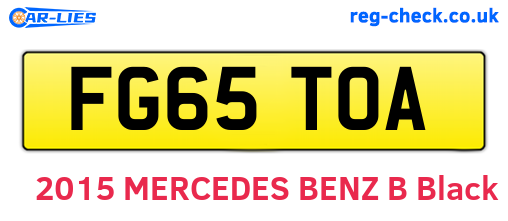 FG65TOA are the vehicle registration plates.