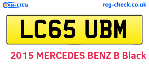 LC65UBM are the vehicle registration plates.