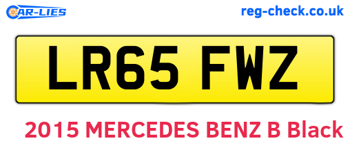 LR65FWZ are the vehicle registration plates.