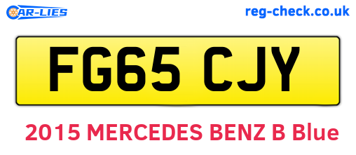 FG65CJY are the vehicle registration plates.