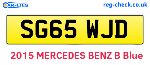 SG65WJD are the vehicle registration plates.