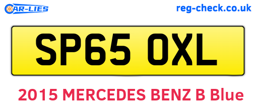 SP65OXL are the vehicle registration plates.
