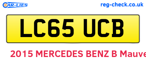 LC65UCB are the vehicle registration plates.
