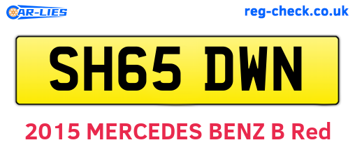 SH65DWN are the vehicle registration plates.