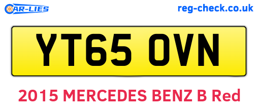 YT65OVN are the vehicle registration plates.