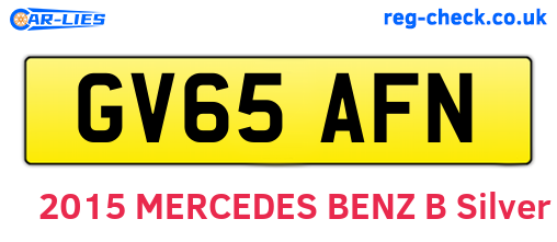 GV65AFN are the vehicle registration plates.
