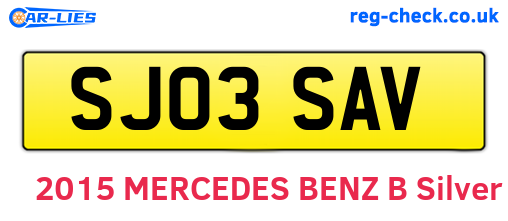 SJ03SAV are the vehicle registration plates.